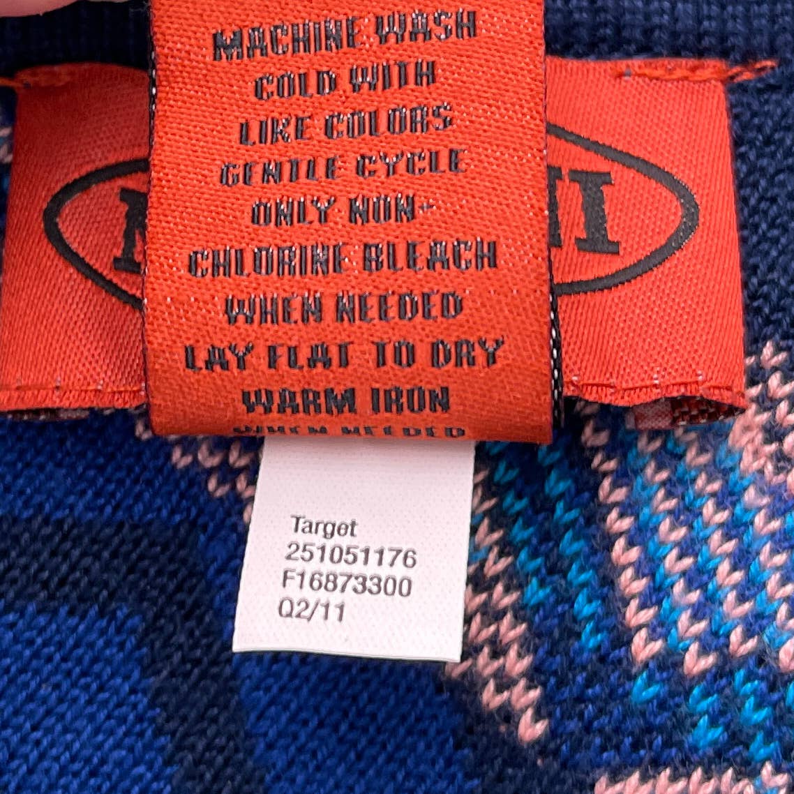 Missoni x Target | Blue Knit Chevron Zig Zag Mini Skirt | Sz L