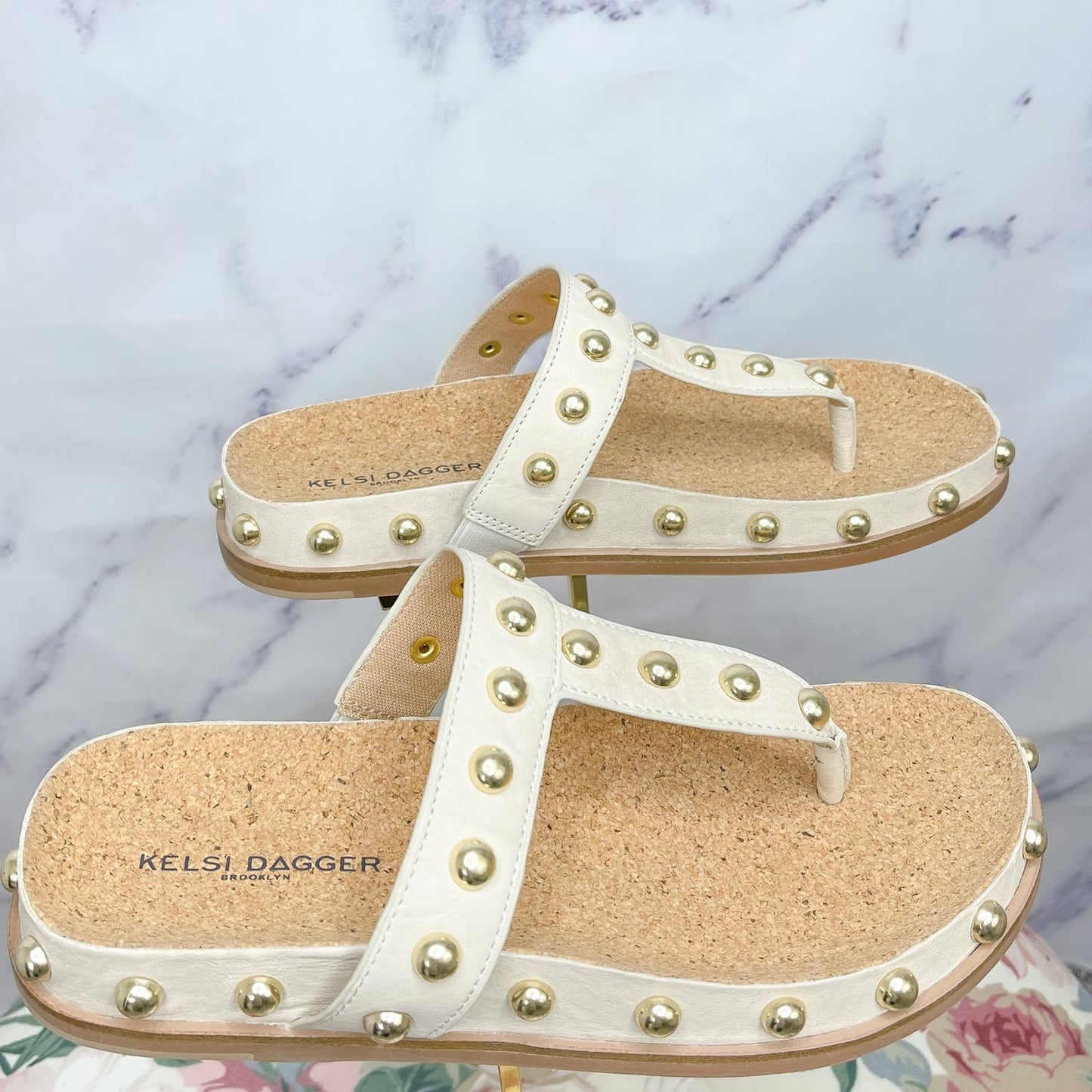 Kelsi Dagger Brooklyn | Surface Studded Slide Sandal | Sz 7
