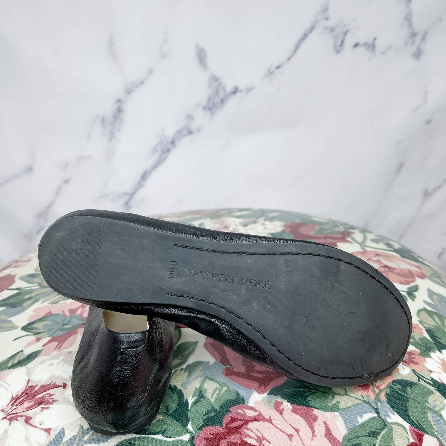 Saks Fifth Avenue | Black Leather Ballet Flats | Sz 6.5