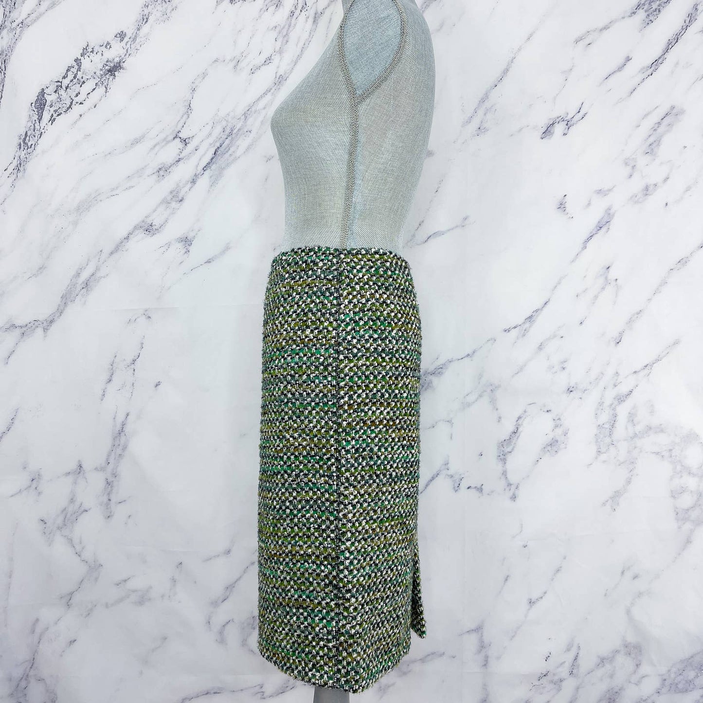 Lafayette 148 New York | Green Tweed Wool Skirt | Sz 10