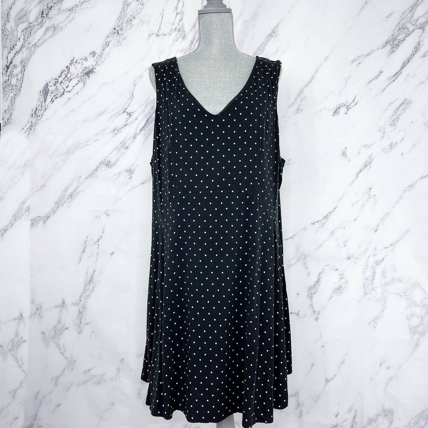 Torrid | Polka Dot Black Challis Sleeveless Dress | Sz 24