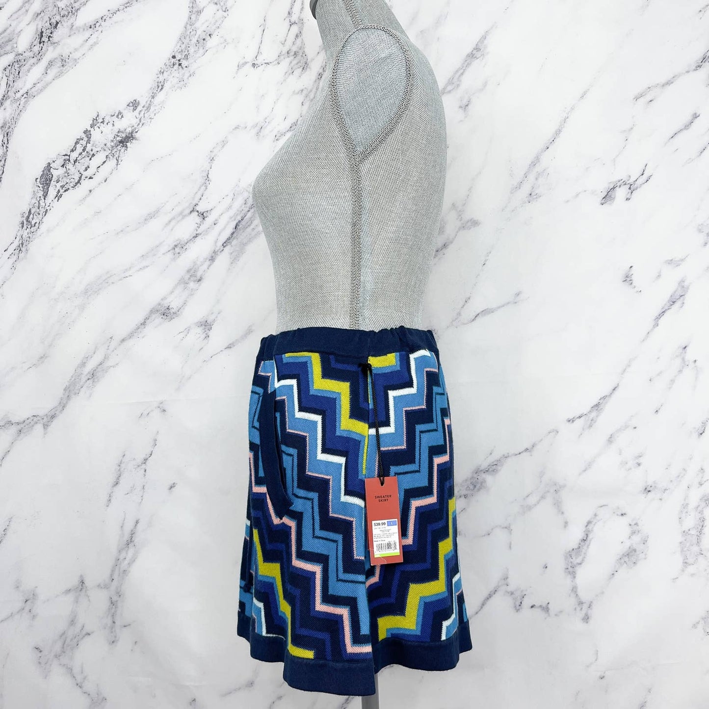 Missoni x Target | Blue Knit Chevron Zig Zag Mini Skirt | Sz L