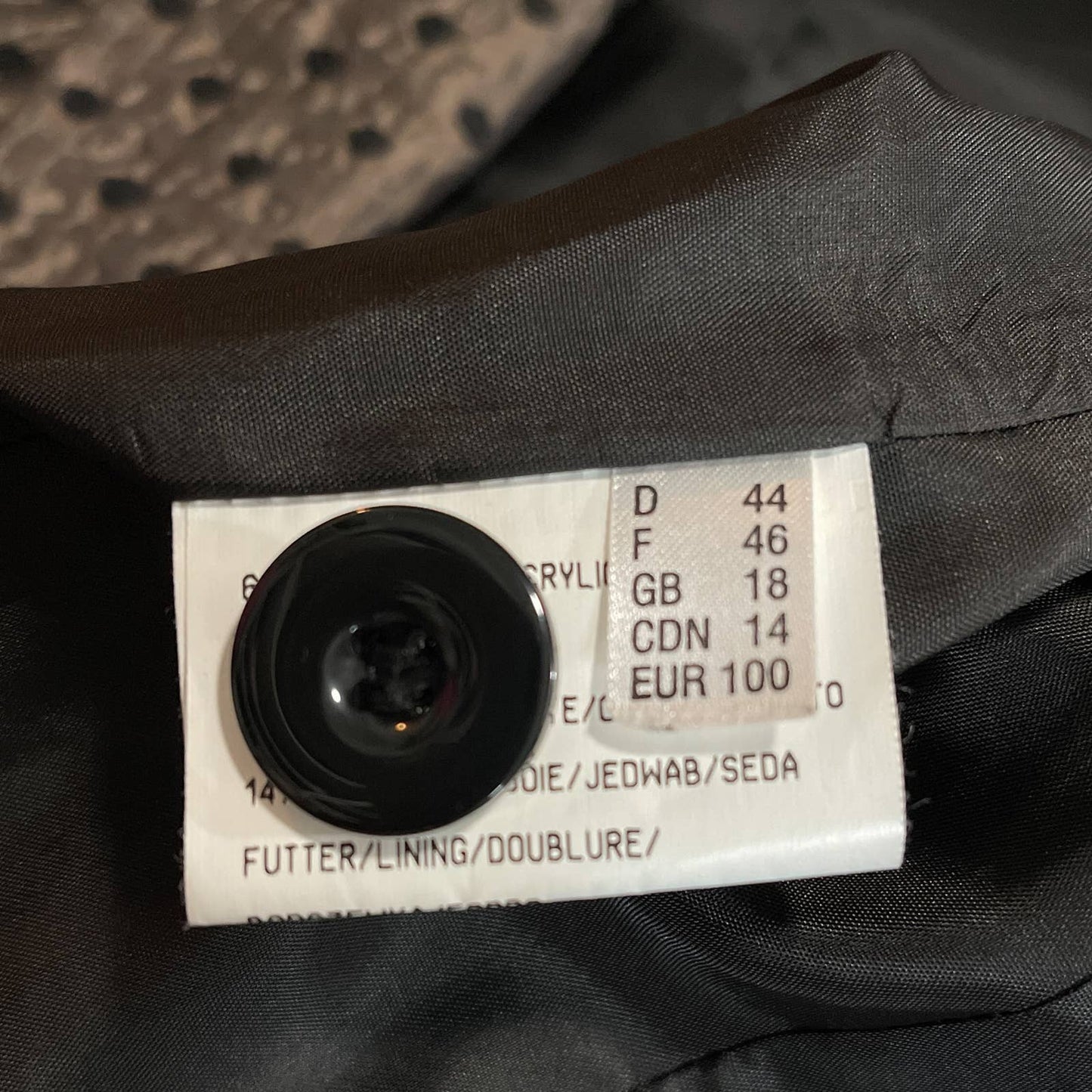 Tuzzi | Bronze Brown and Black Polka Dot Blazer/Suit Coat | Sz FR 46/US 14