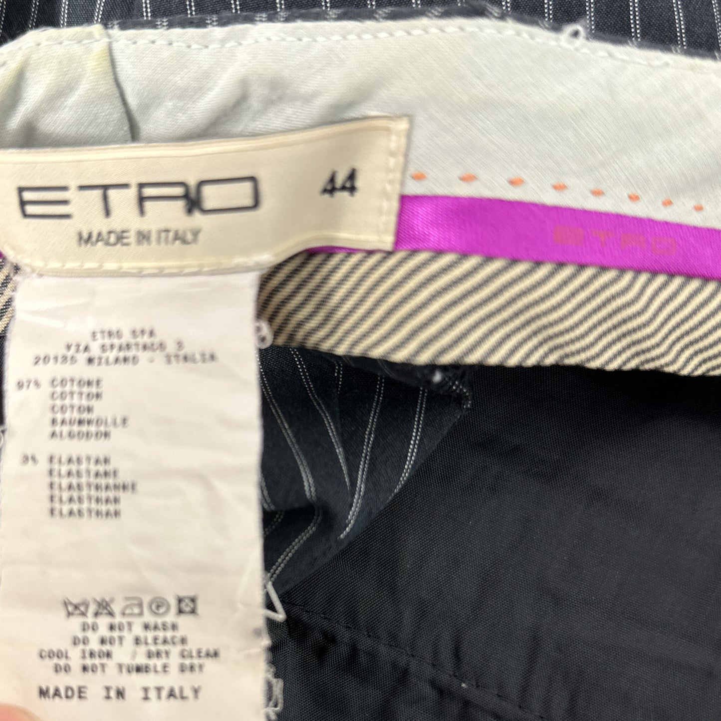 Etro | Black Striped Pants | Sz IT 44/ US 8