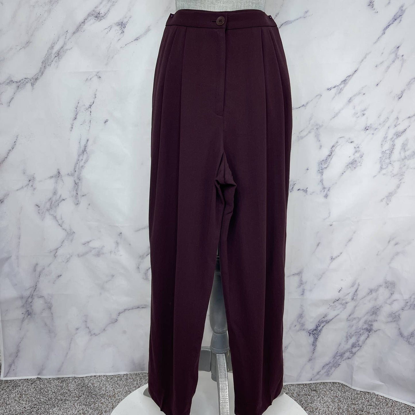 Emanuel | Emanuel Ungaro | Petite Wool Pleated Trouser Pants | Sz 6P 6/40