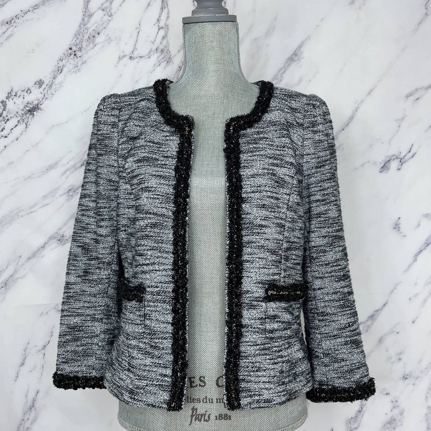 Gibson | Tweed Cotton Metallic Blend Blazer | Sz L