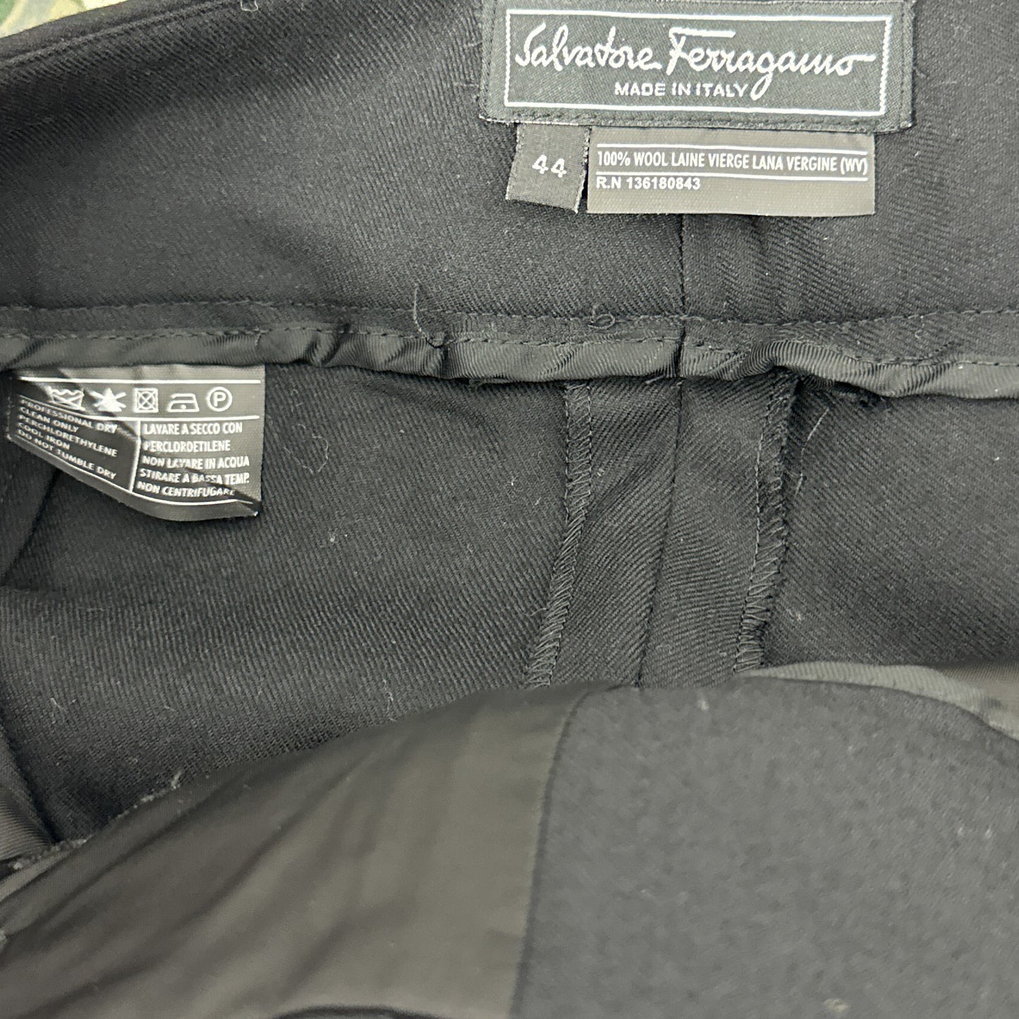 Salvatore Ferragamo | Black Wool Pants | Sz IT 44/ US 12