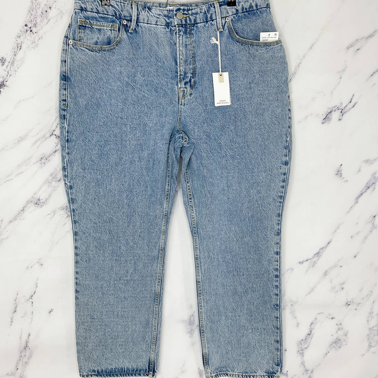 Good American | Duster Crop Straight Leg Jeans | Sz Plus Size 15