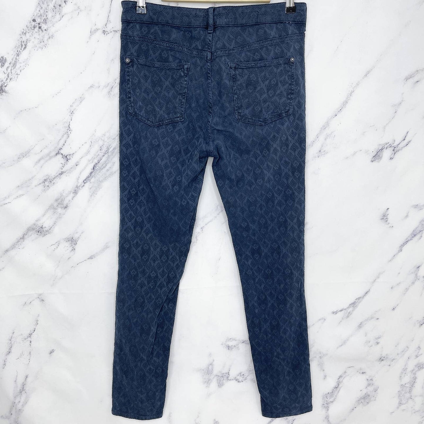 Anthropologie | Pilcro and the Letterpress | Textured Script Skinny Jeans | Navy | Sz 29