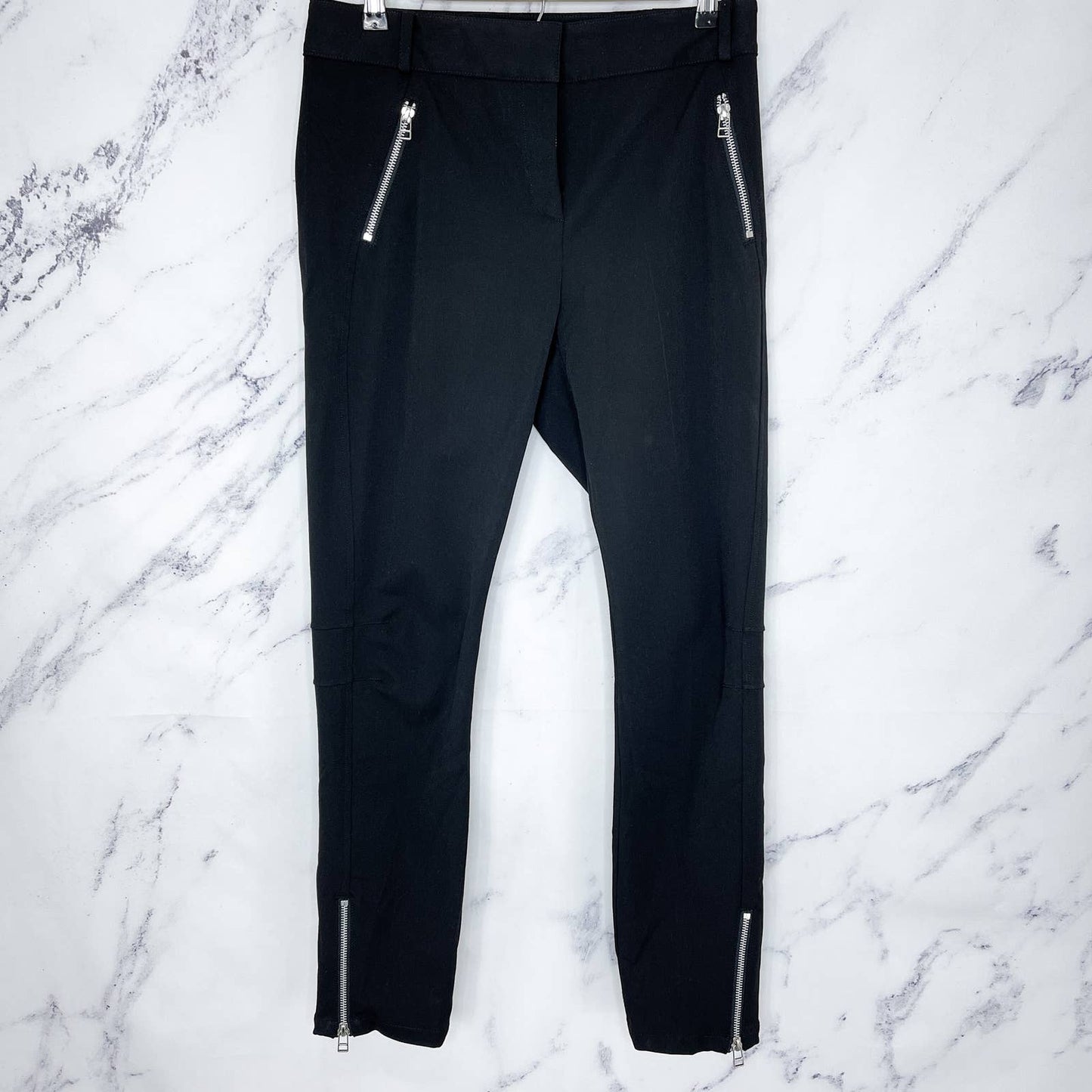 Veronica Beard | Ash Seamed Skinny Pants w/ Exposed Zippers | Sz 8