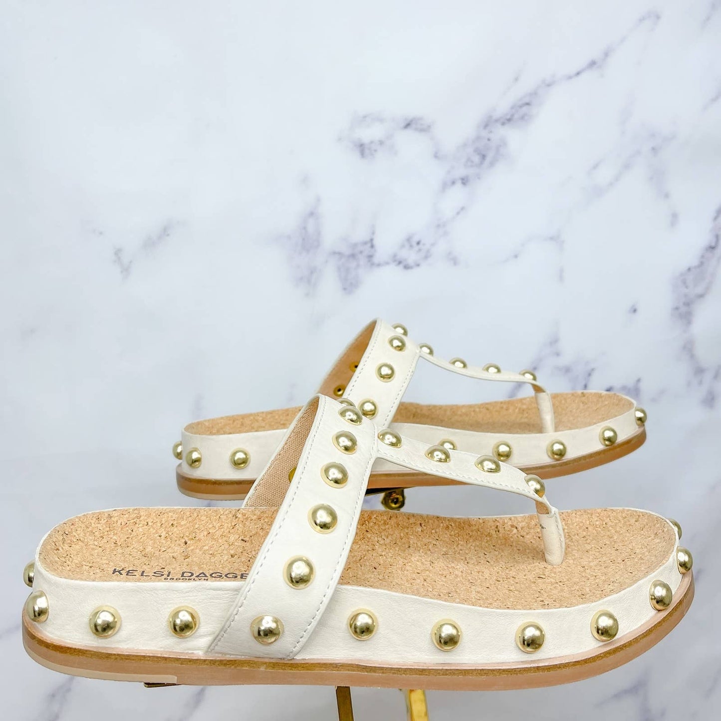 Kelsi Dagger Brooklyn | Surface Studded Slide Sandal | Sz 7