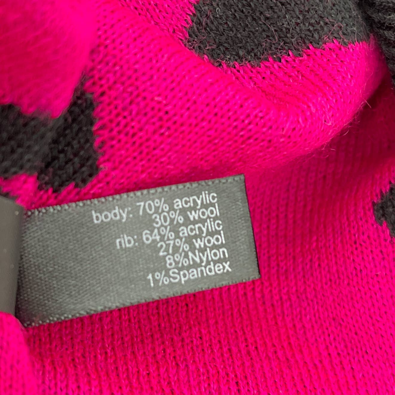 The Limited | Wool Blend Black Pink Lips Sweater | Sz L