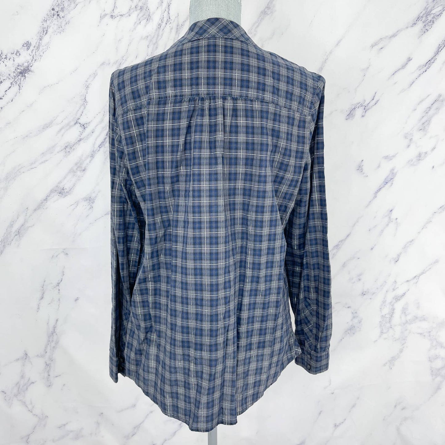 Express | Plaid Ruffle Button-Up Top | Sz L