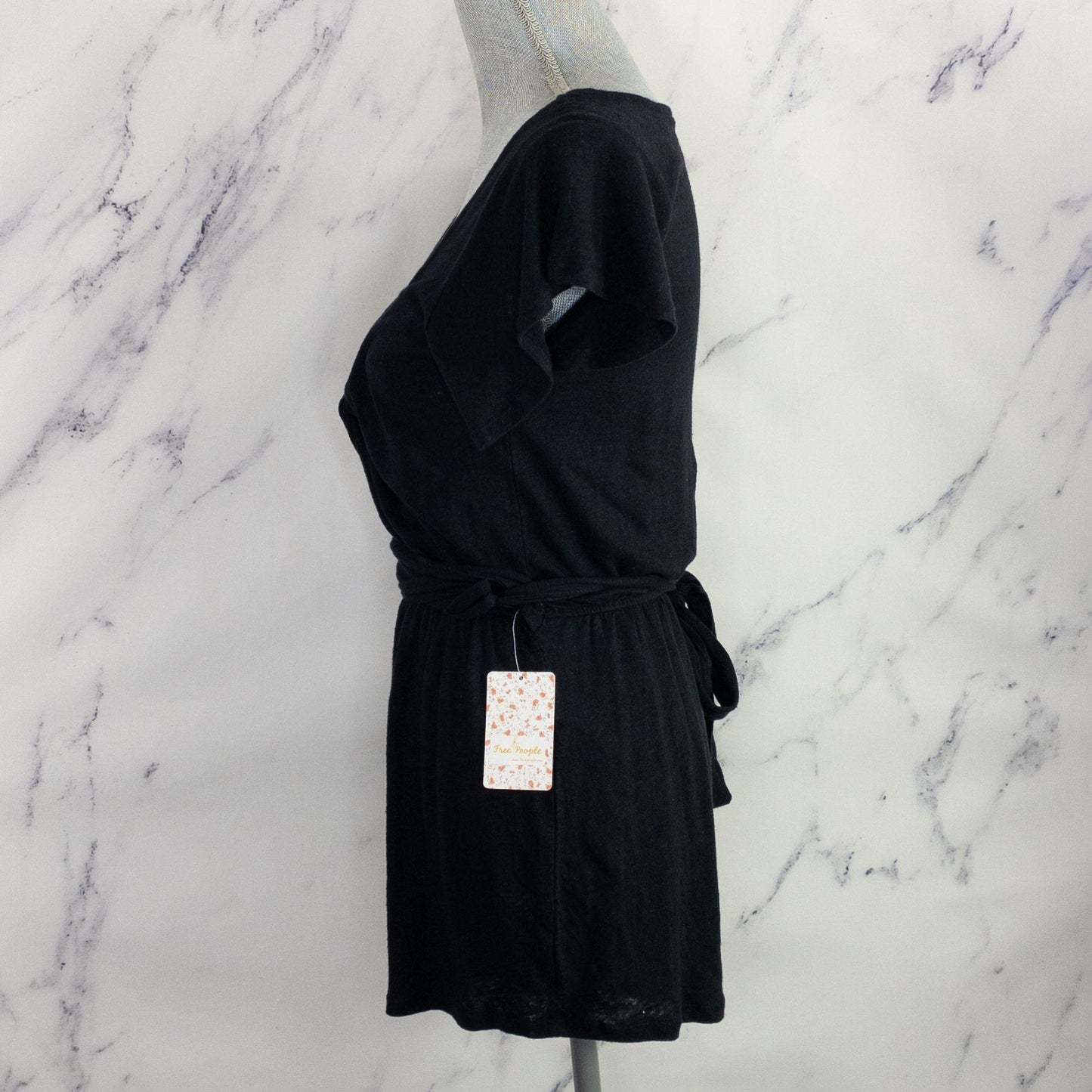 Free People | Ballerina Tie Waist Romper | Black | Size XS
