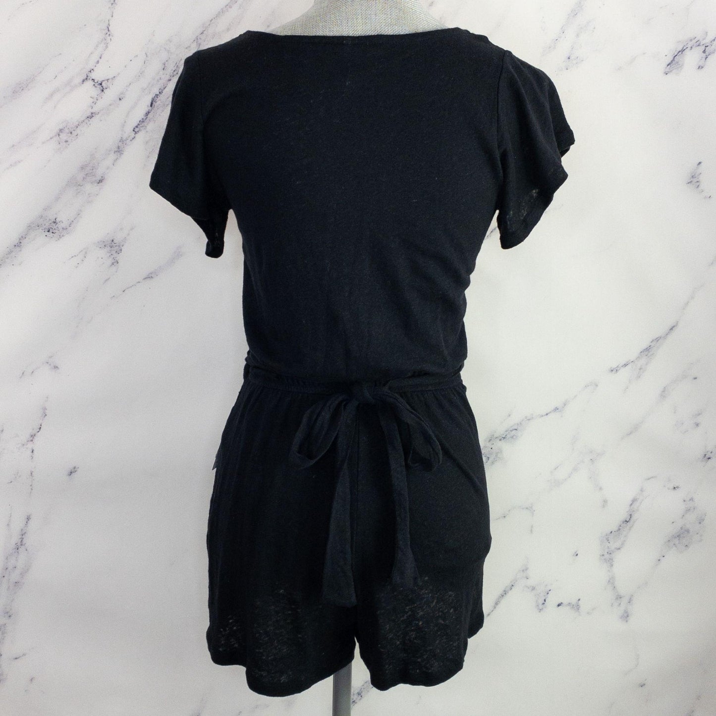 Free People | Ballerina Tie Waist Romper | Black | Size XS