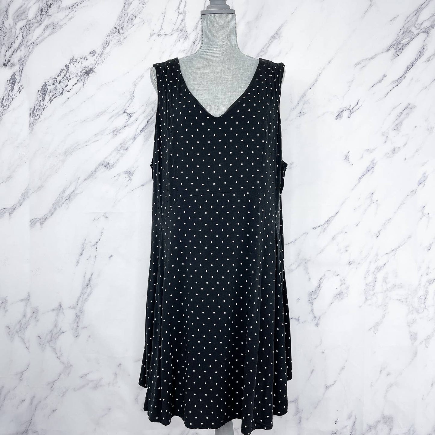 Torrid | Polka Dot Black Challis Sleeveless Dress | Sz 24