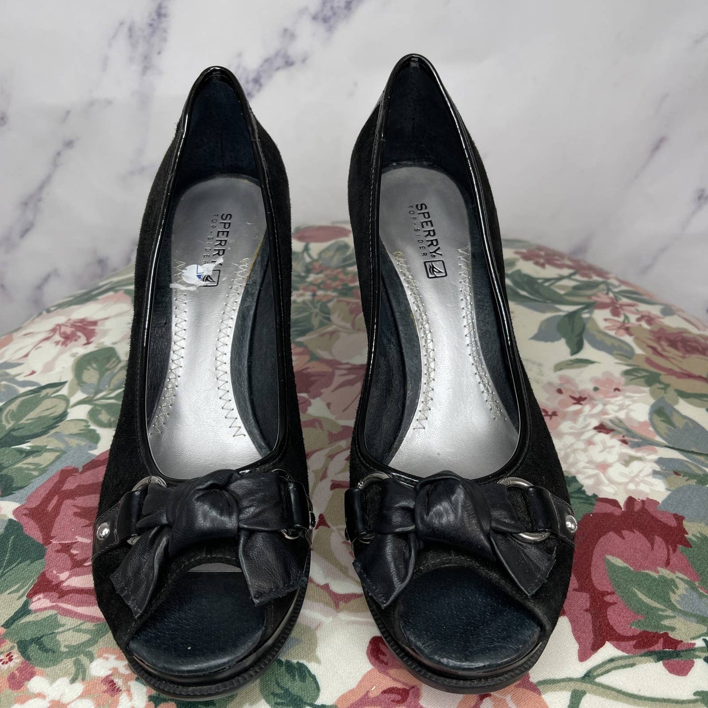 Sperry Top Sider  | Silverside Black Suede Open-Toe