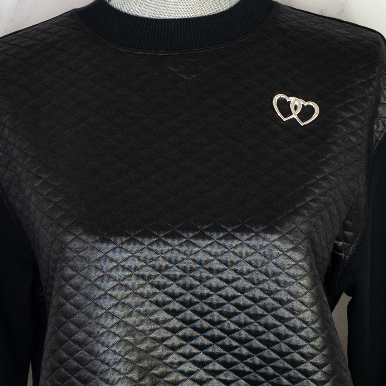 Love Moschino Quilted Sweatshirt, Size US 2