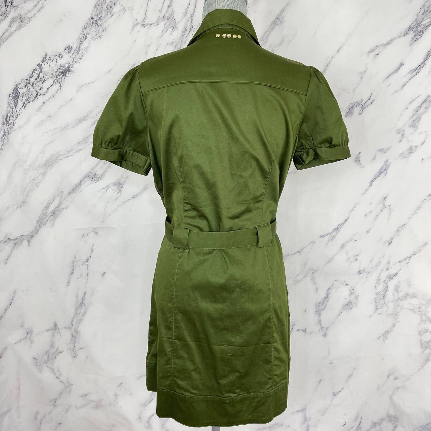 COOGI | Couture Embellished Floral Belted Button-Up Mini Dress | Sz XL