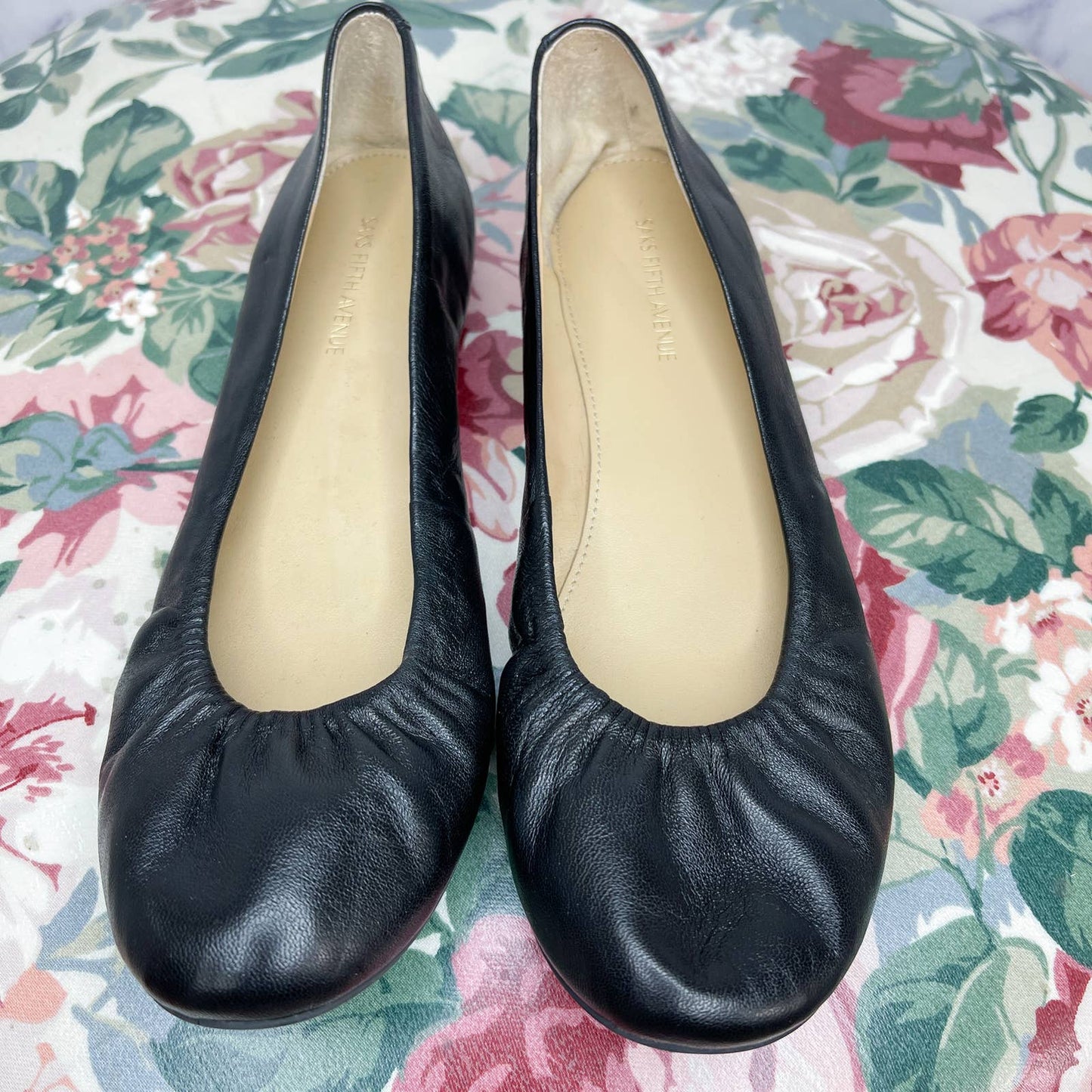 Saks Fifth Avenue | Black Leather Ballet Flats | Sz 6.5