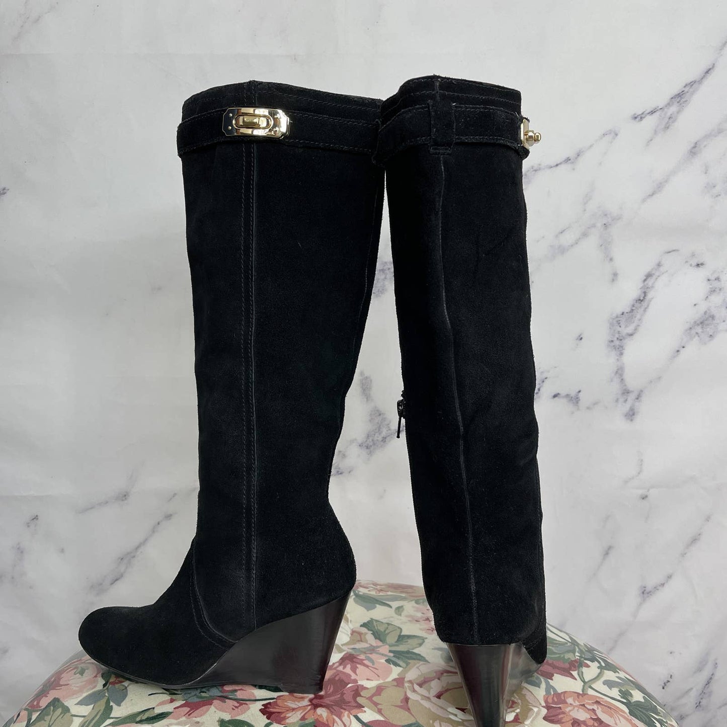 Coach | Angie Suede Wedge Heel Knee Length Boots