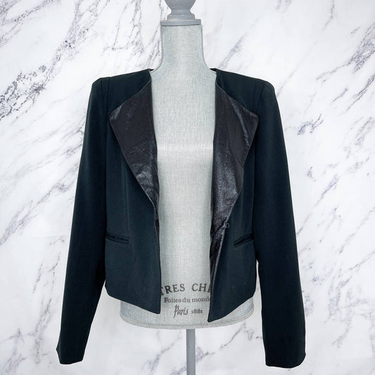 Gap | Black Double Sided Faux Leather Lapel Blazer/Jacket | Sz L