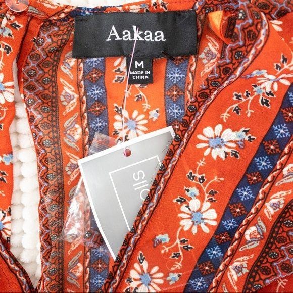 Aakaa | Constance Tie Front Dress | Red | Size M