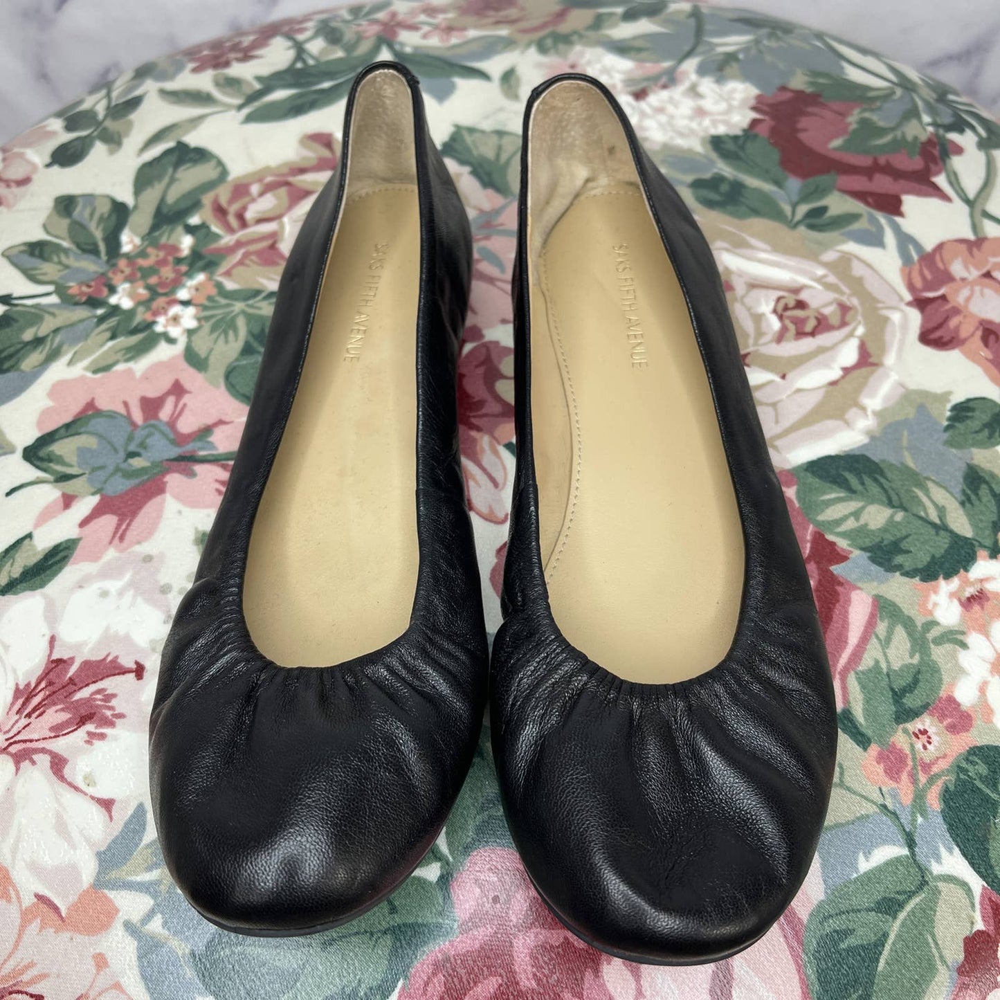 Saks Fifth Avenue | Black Leather Ballet Flats | Sz 6.5