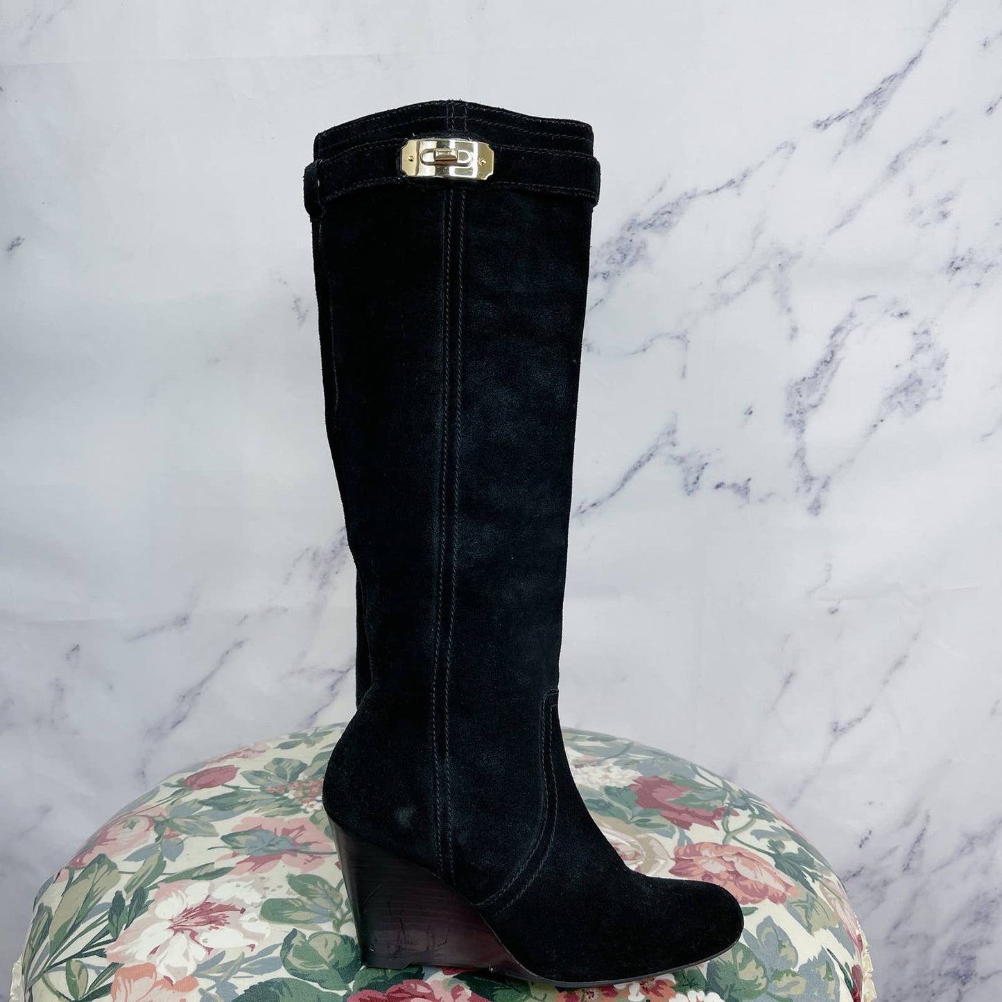Coach | Angie Suede Wedge Heel Knee Length Boots