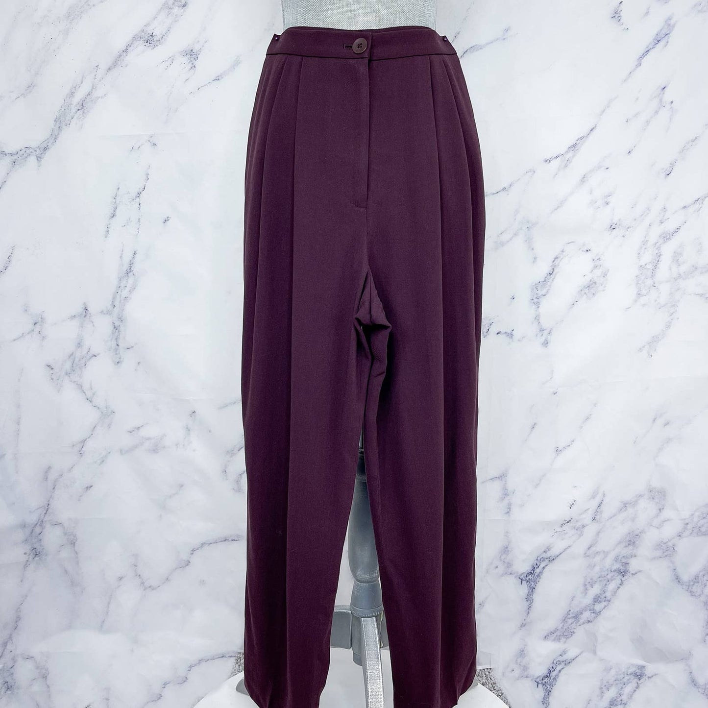Emanuel | Emanuel Ungaro | Petite Wool Pleated Trouser Pants | Sz 6P 6/40