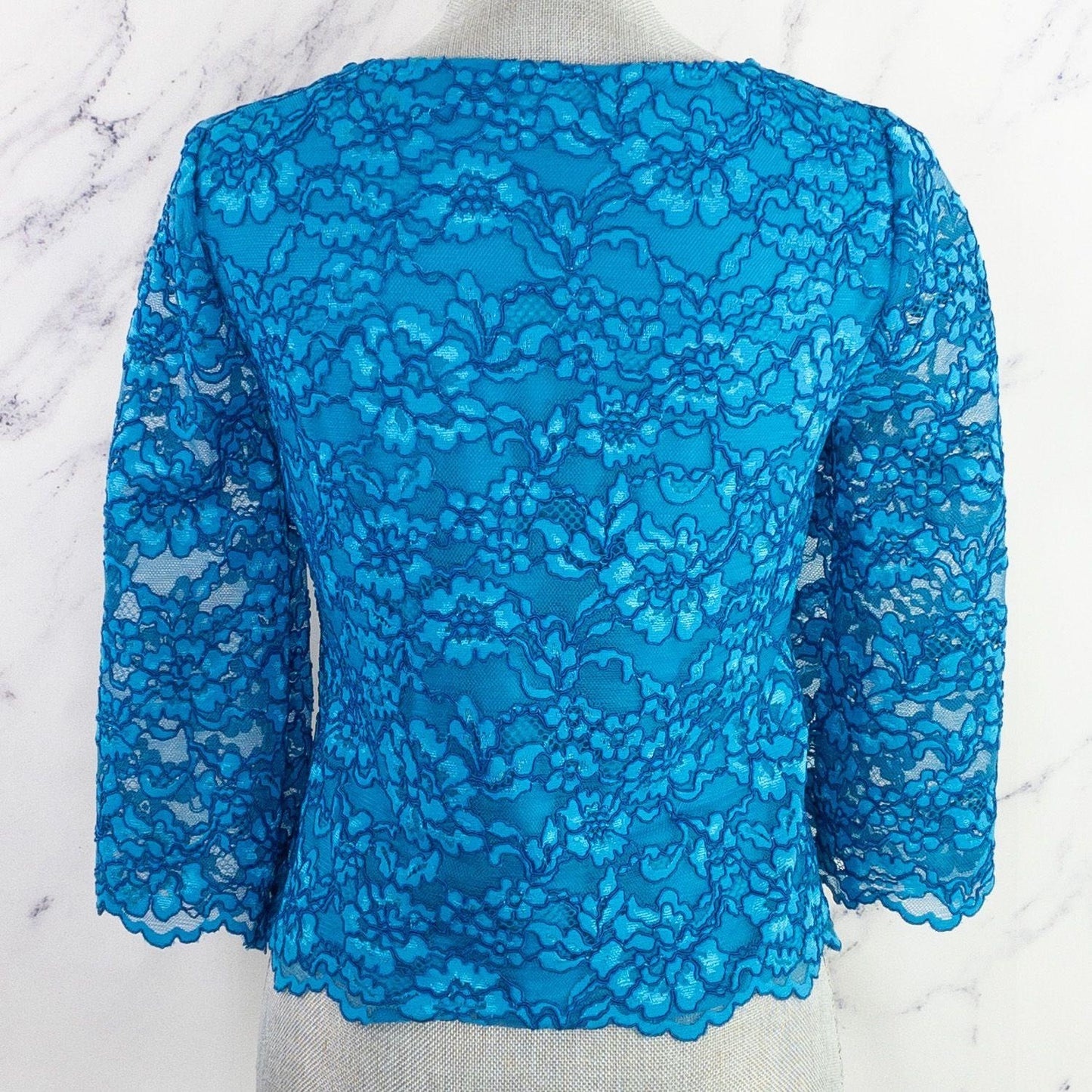 Diane von Furstenberg | Krishna Corded Lace Top | Atlantis Blue | Sz 2