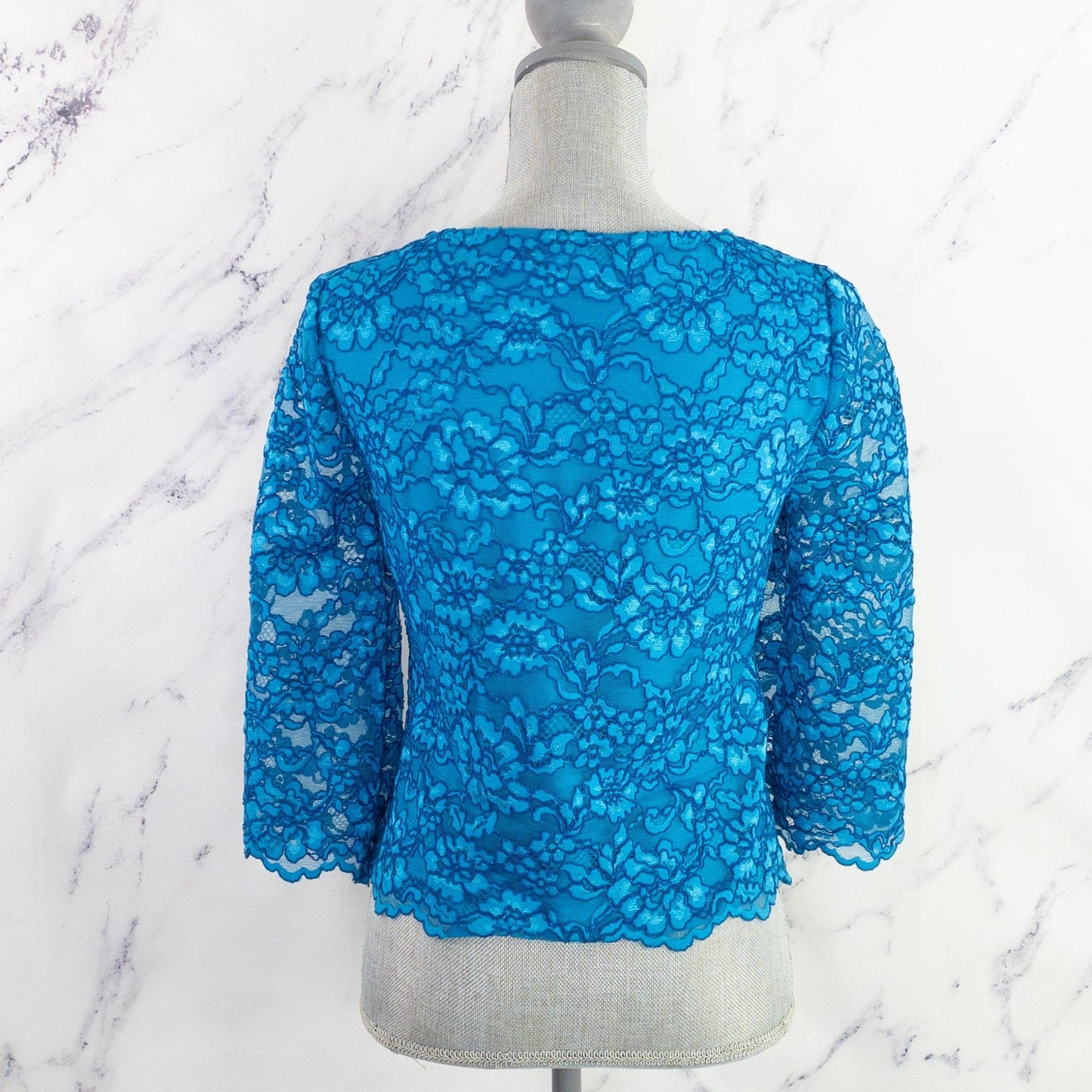 Diane von Furstenberg | Krishna Corded Lace Top | Atlantis Blue | Sz 2