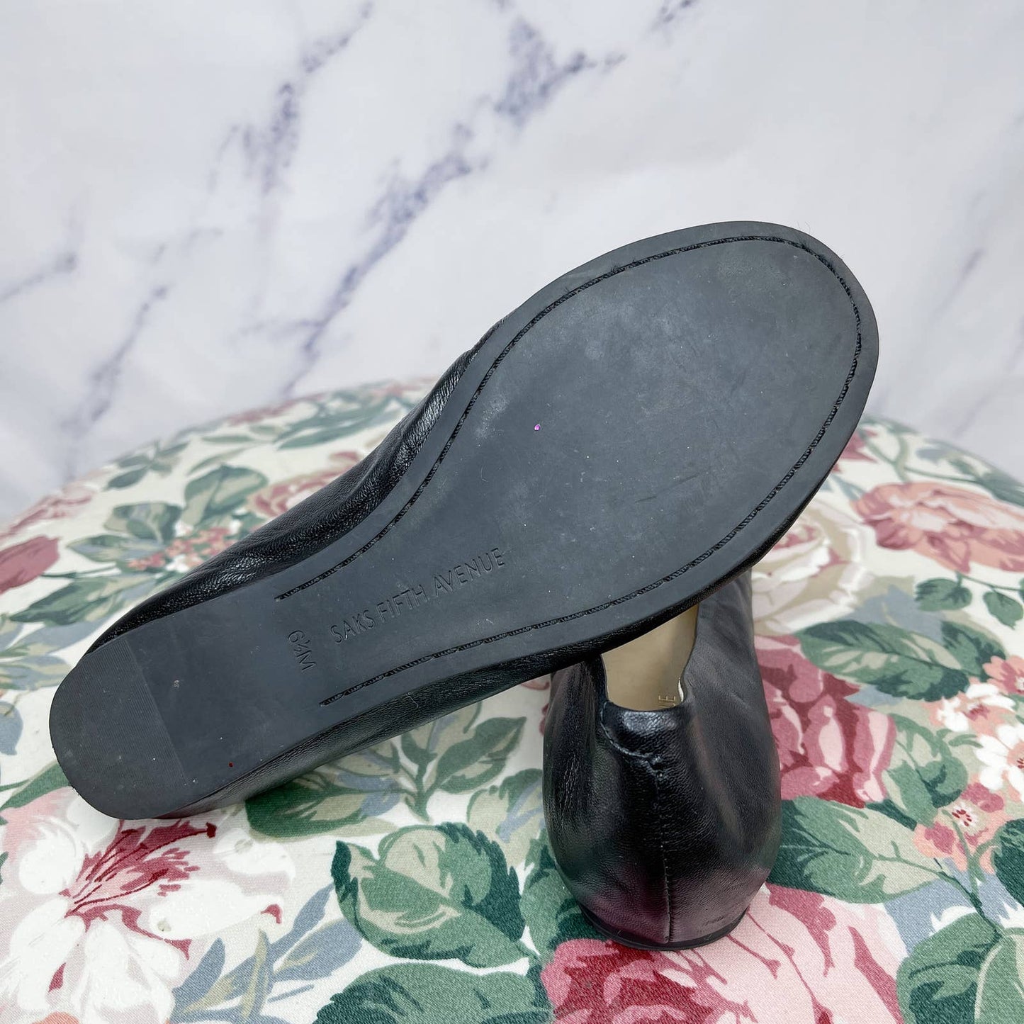 Saks Fifth Avenue | Black Leather Ballet Flats | Sz 6.5