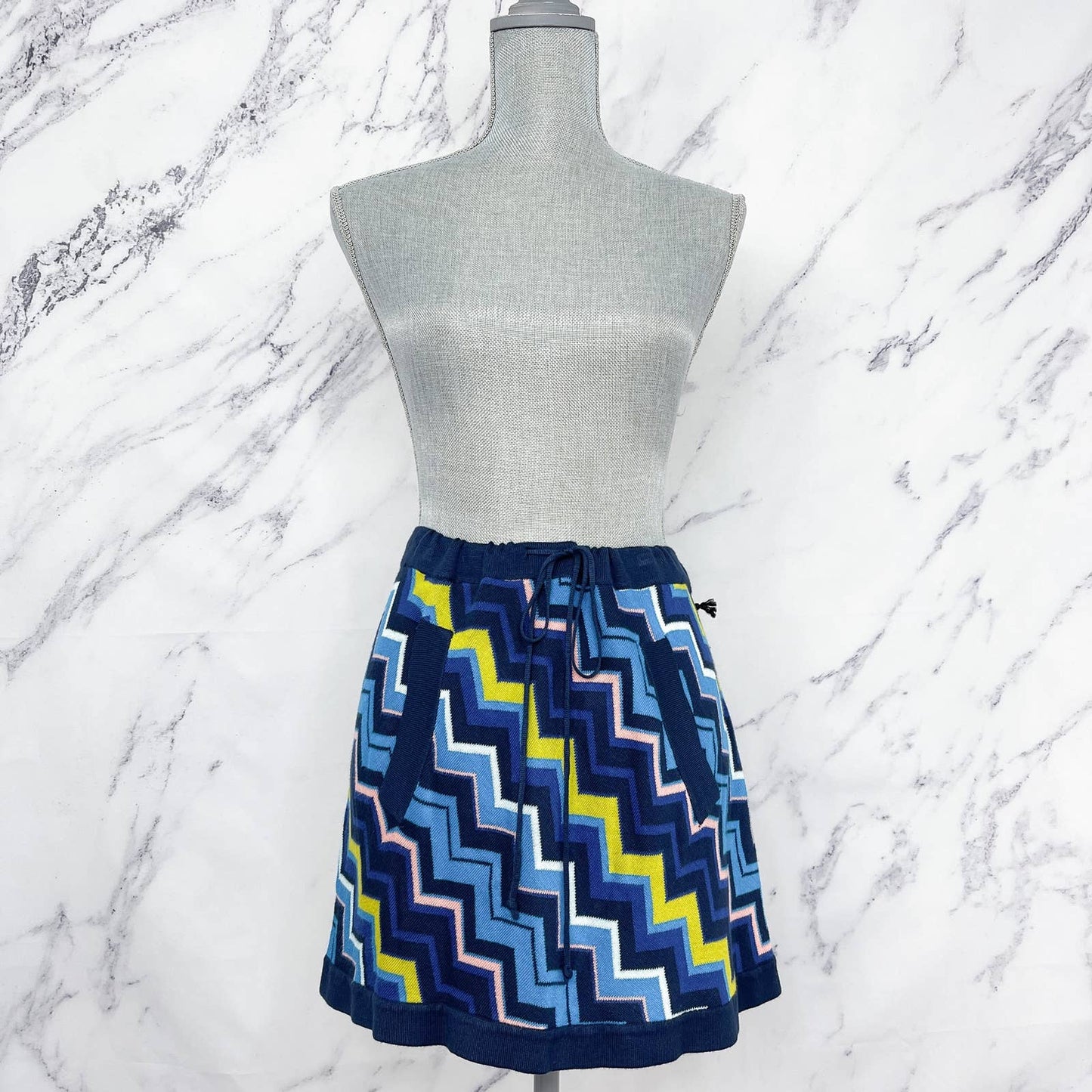 Missoni x Target | Blue Knit Chevron Zig Zag Mini Skirt | Sz L