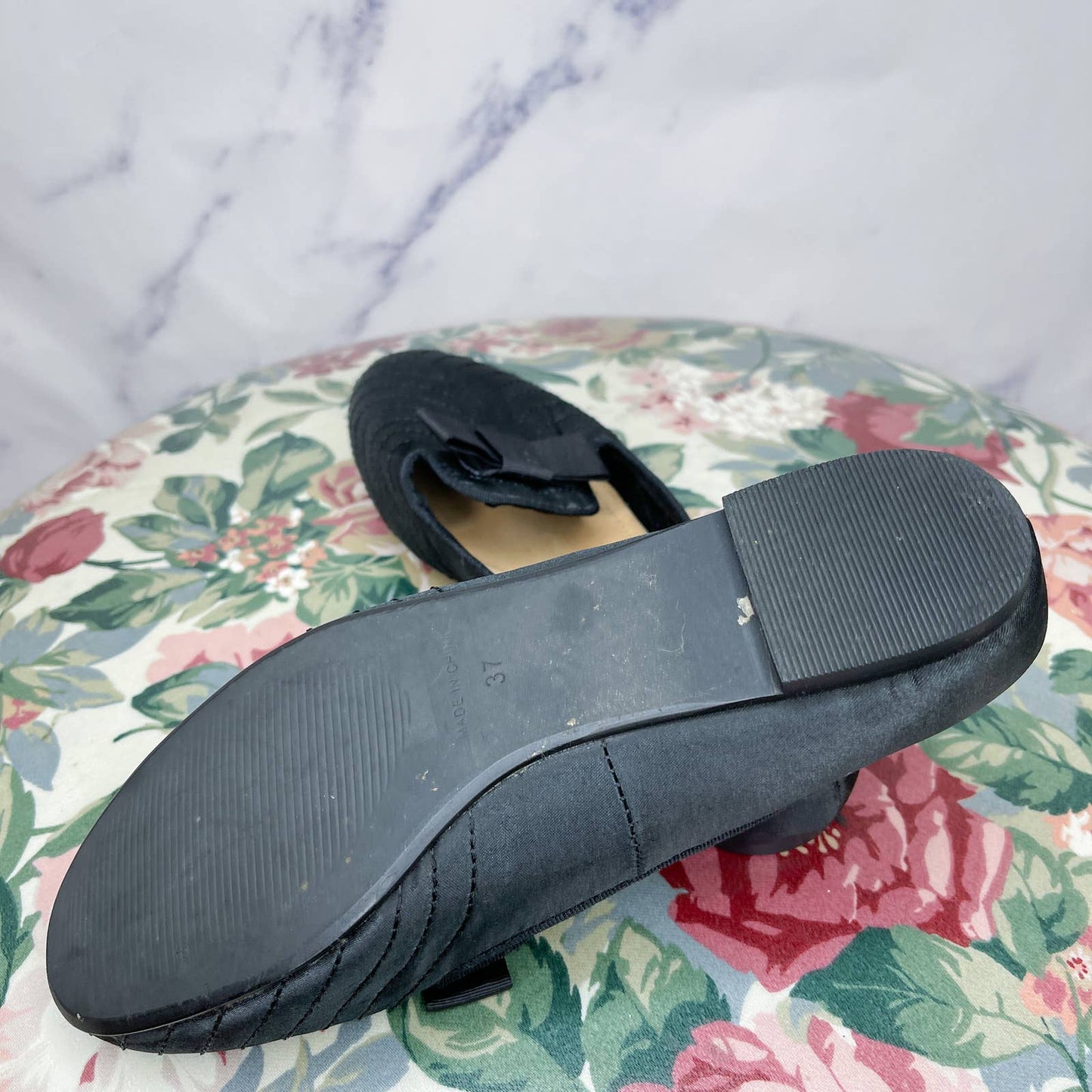 Topshop | Black Silk Stitch Loafers | 37 (6)