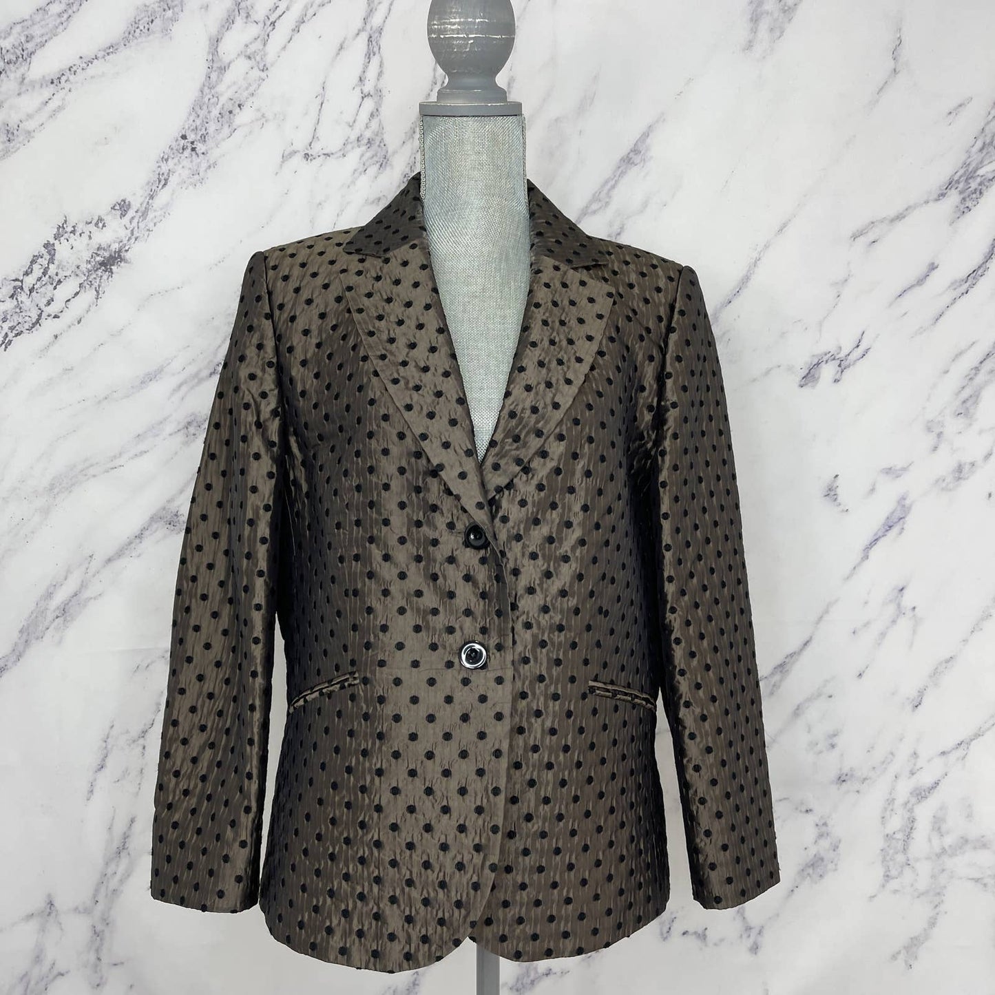 Tuzzi | Bronze Brown and Black Polka Dot Blazer/Suit Coat | Sz FR 46/US 14