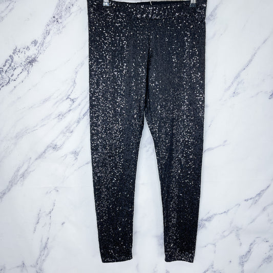 Victoria Secret | PINK | Black Sequins Leggings | Sz M
