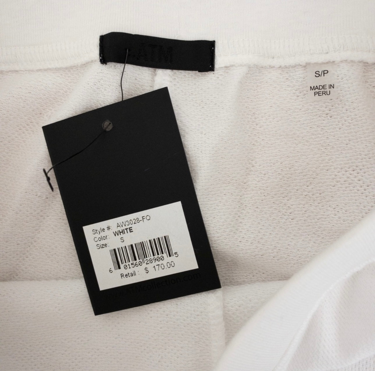ATM Anthony Thomas Melillo | Frnch Terry Sweatpant | White | Size S