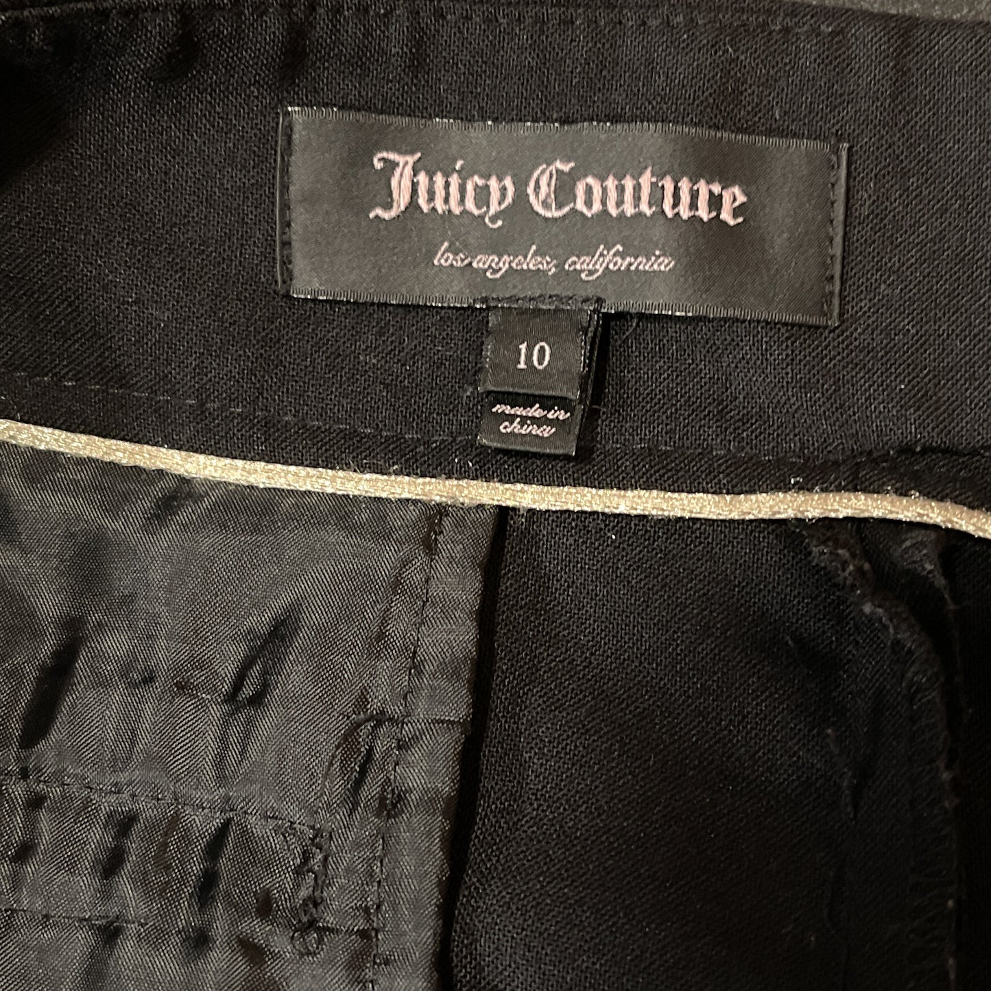 Juicy Couture | Black Cuffed Hem Trouser Pants | Sz 10