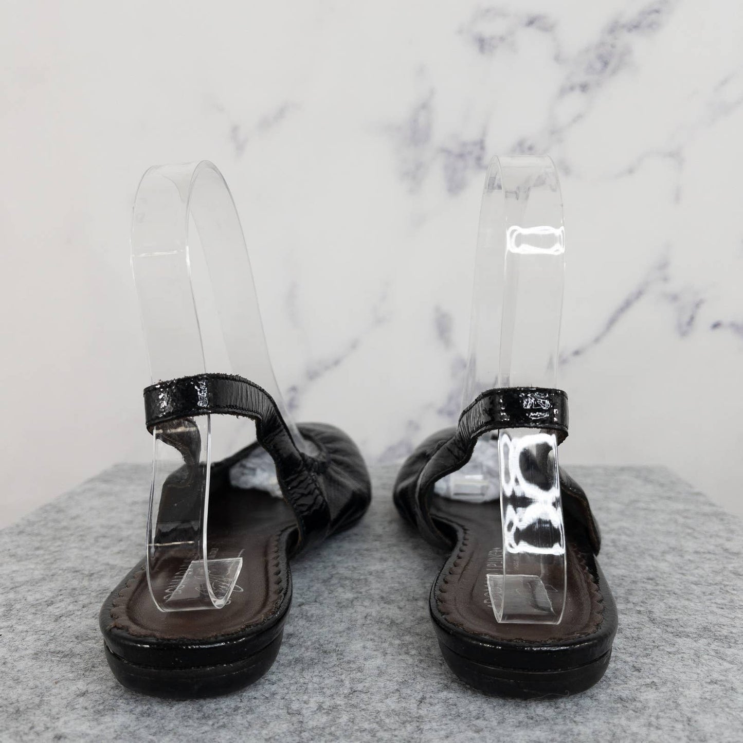 Donald J. Pliner | Black Leather Slingback Flats | Size 7.5