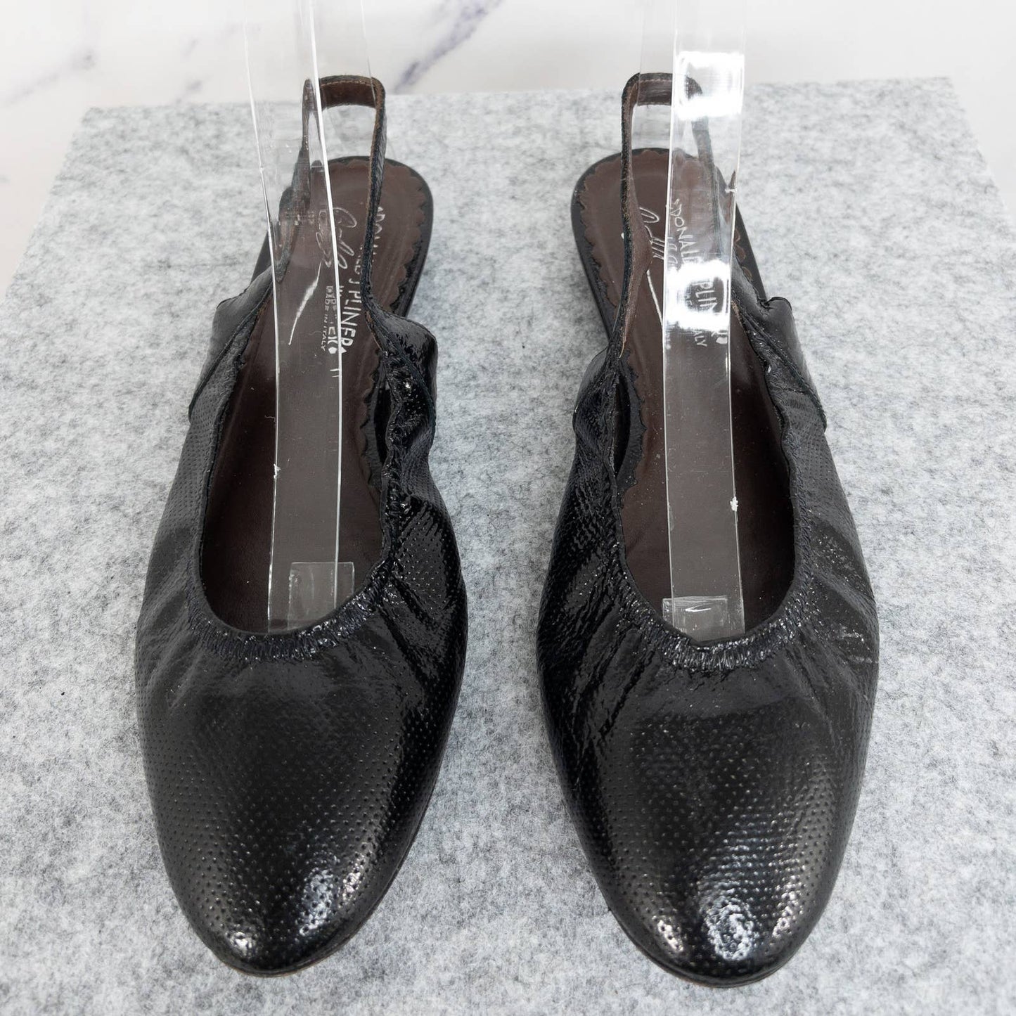 Donald J. Pliner | Black Leather Slingback Flats | Size 7.5
