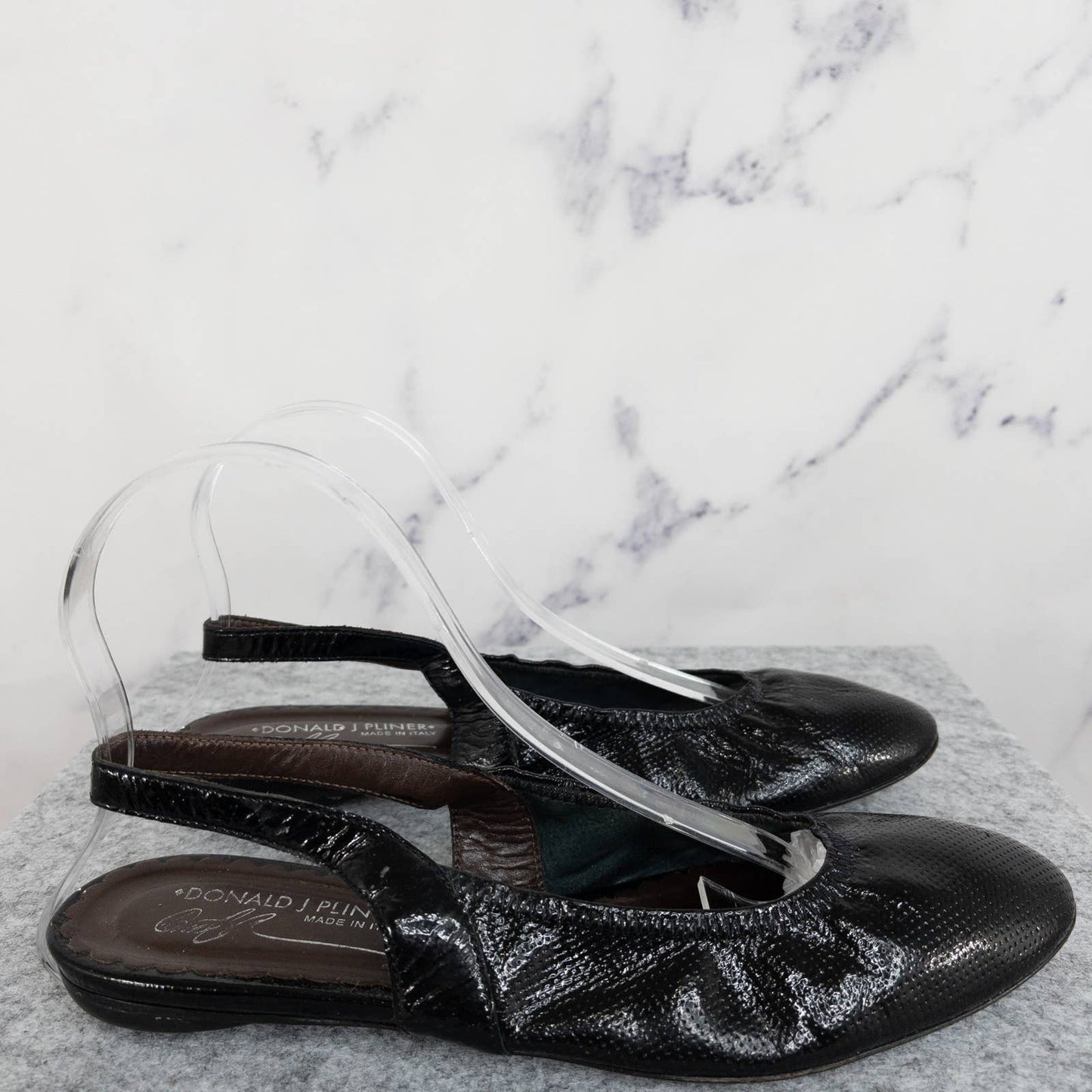 Donald J. Pliner | Black Leather Slingback Flats | Size 7.5