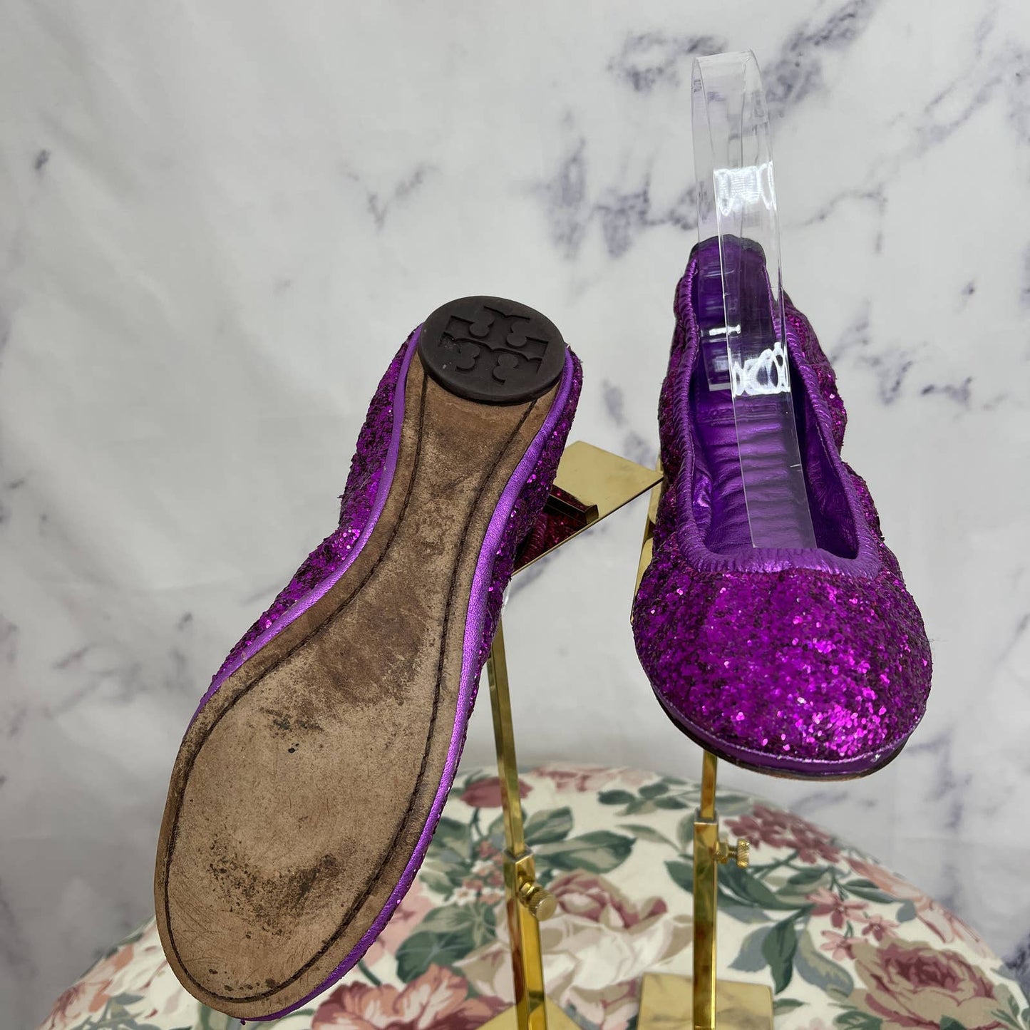 Tory Burch | Glitter Eddie Ballet Flats | Size 7