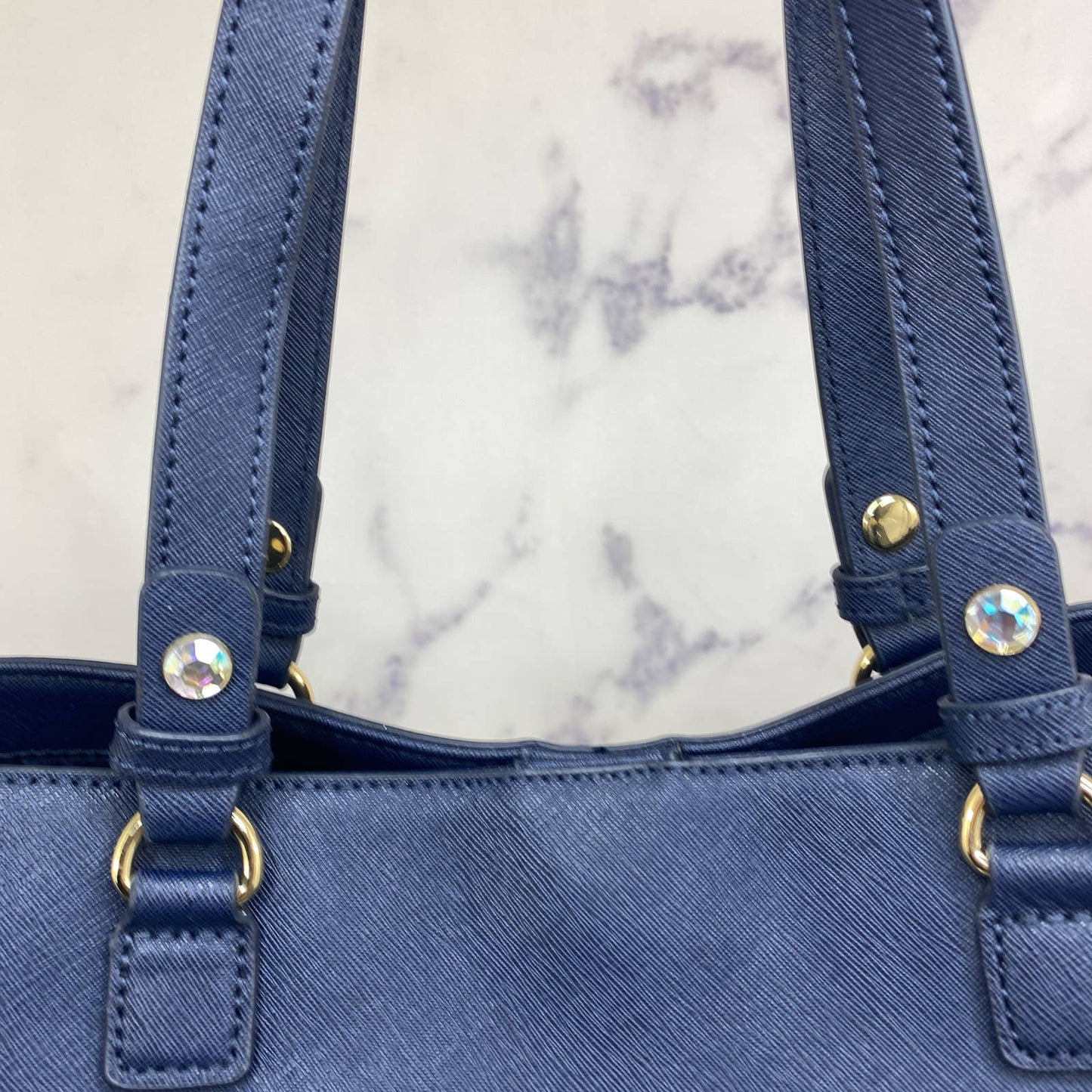 Juicy Couture | Sophia Saffiano Leather Navy Blue Tote