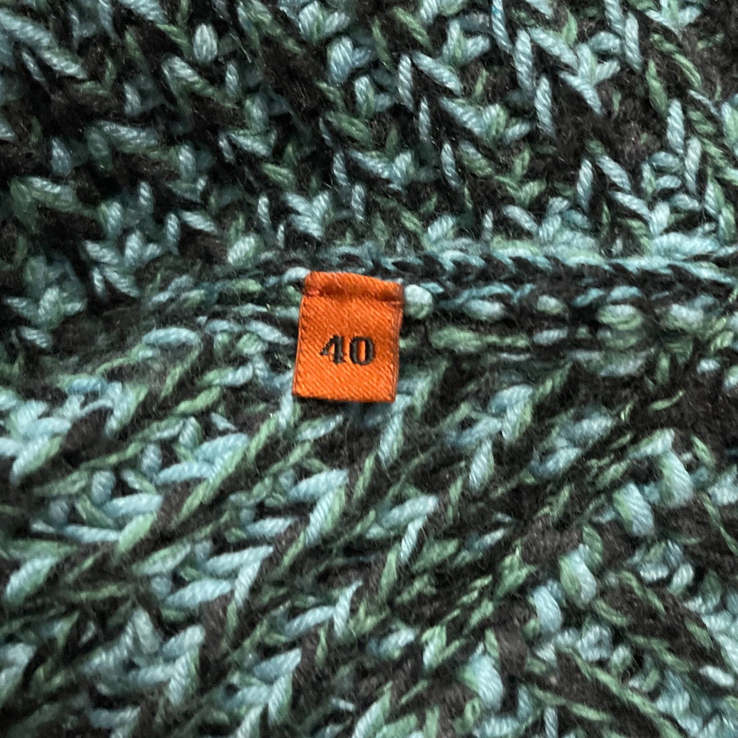 Missoni | Long Chunky Cashmere & Wool Cardigan Coat | Blue/Green | Sz IT 40