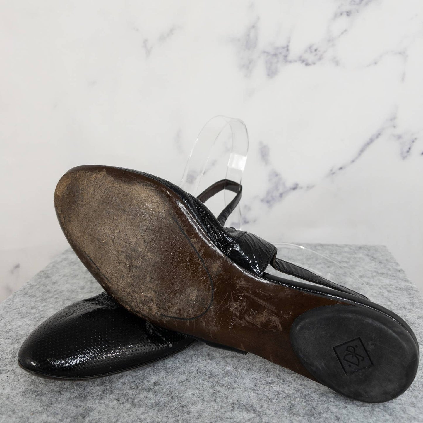 Donald J. Pliner | Black Leather Slingback Flats | Size 7.5