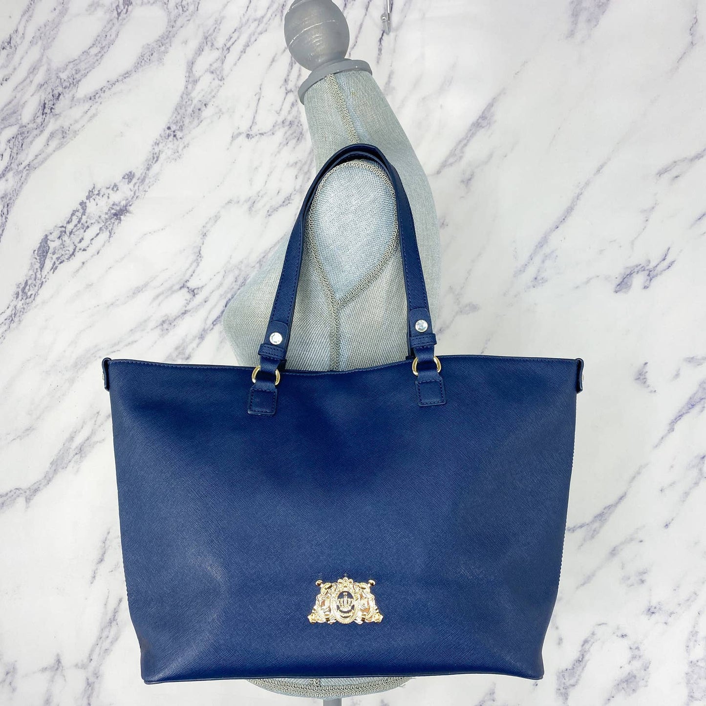 Juicy Couture | Sophia Saffiano Leather Navy Blue Tote