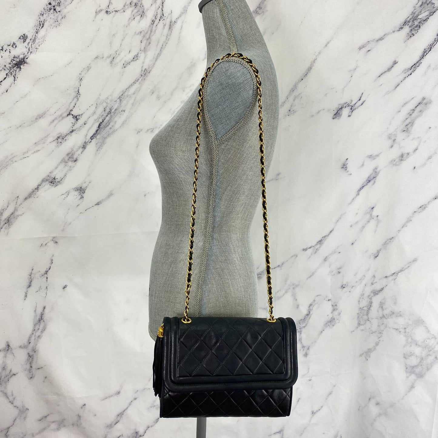 Chanel | Vintage Quilted Matelasse Tassel Chain Shoulder Bag