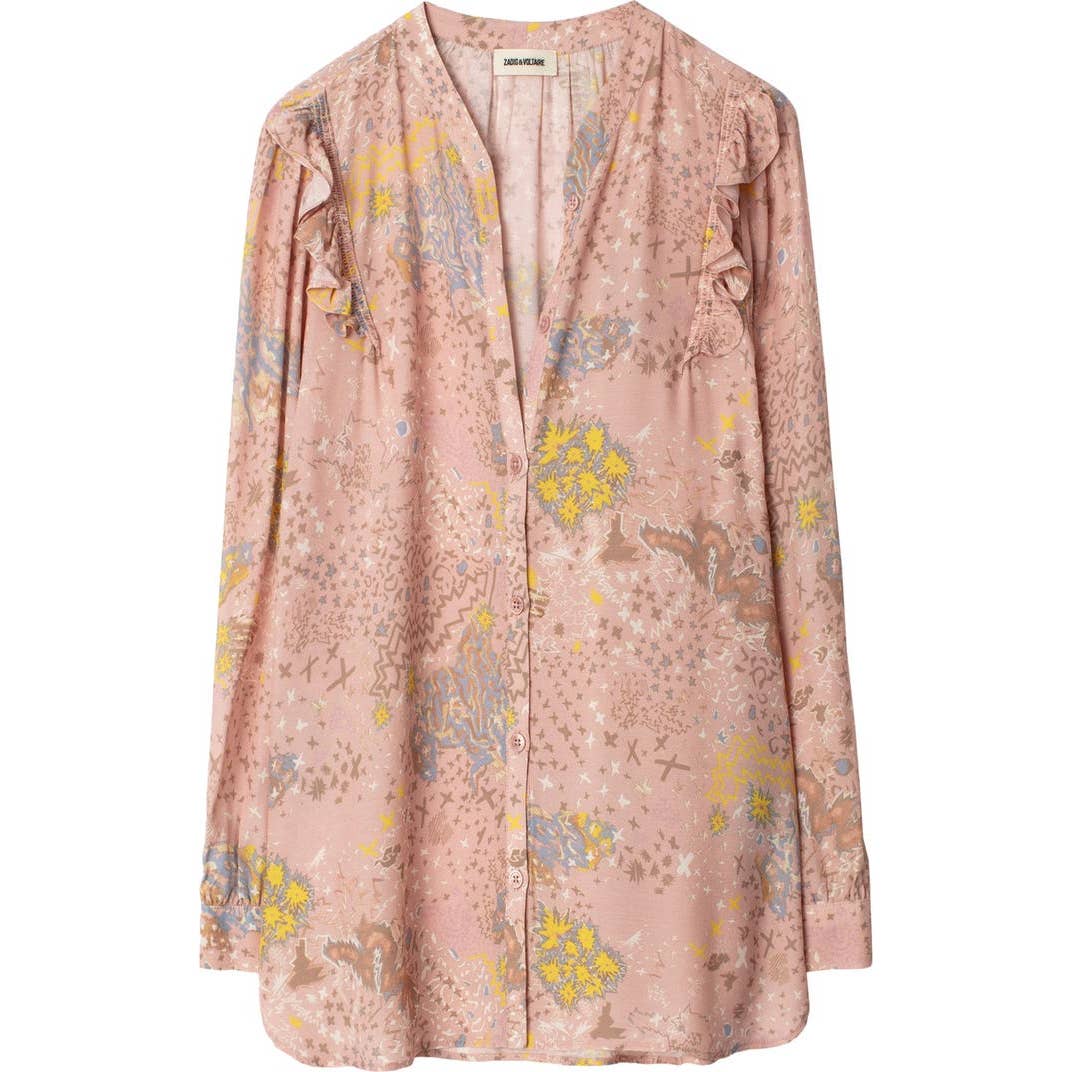 Zadig & Voltaire | Tygg Print Glam Long Sleeve Blouse | Sz M