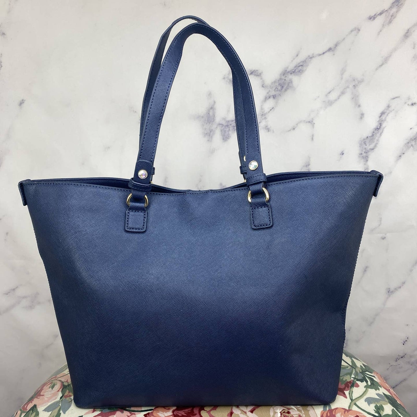 Juicy Couture | Sophia Saffiano Leather Navy Blue Tote